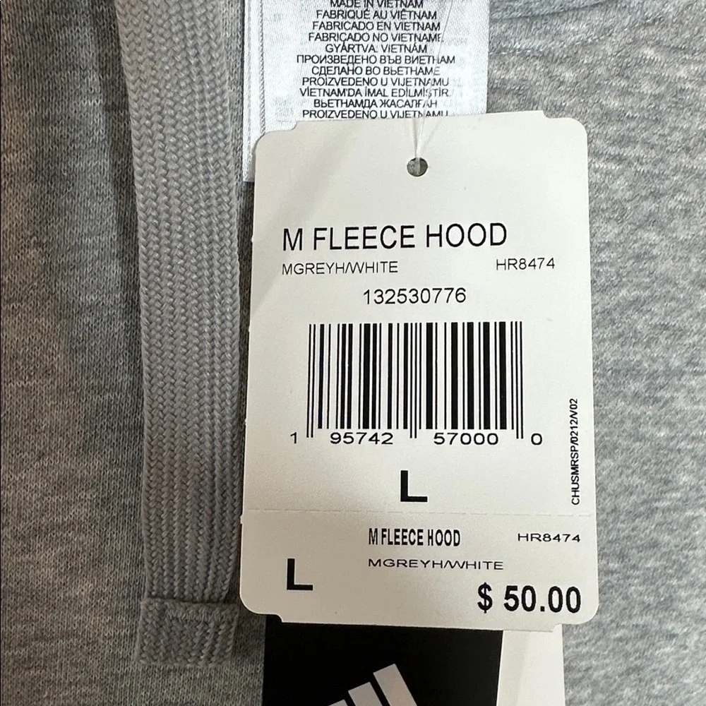 Adidas Gray Fleece Hoodie